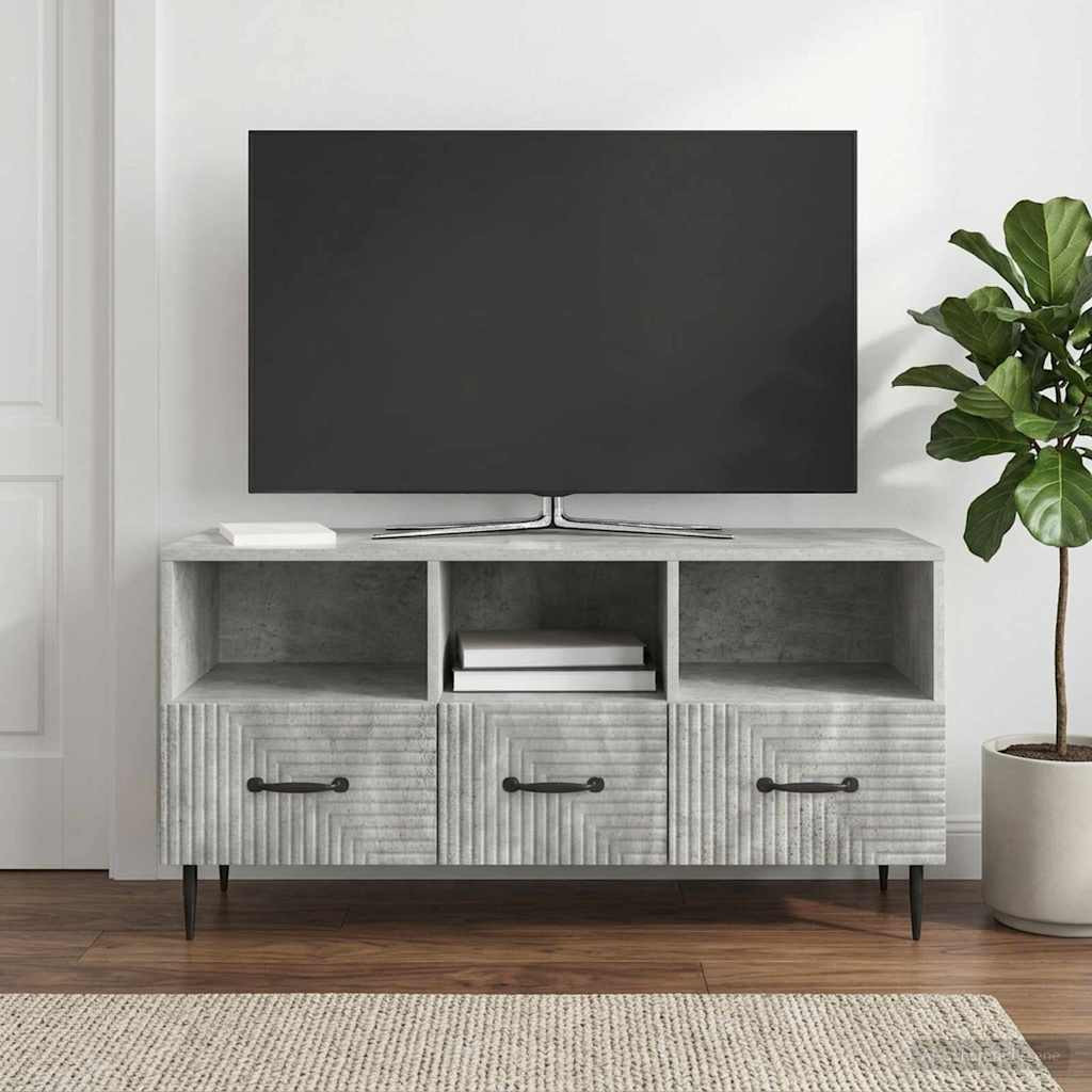 vidaXL TV-Schränk Betongrau 102 x 34,5 x 50 cm Holzwerkstoff