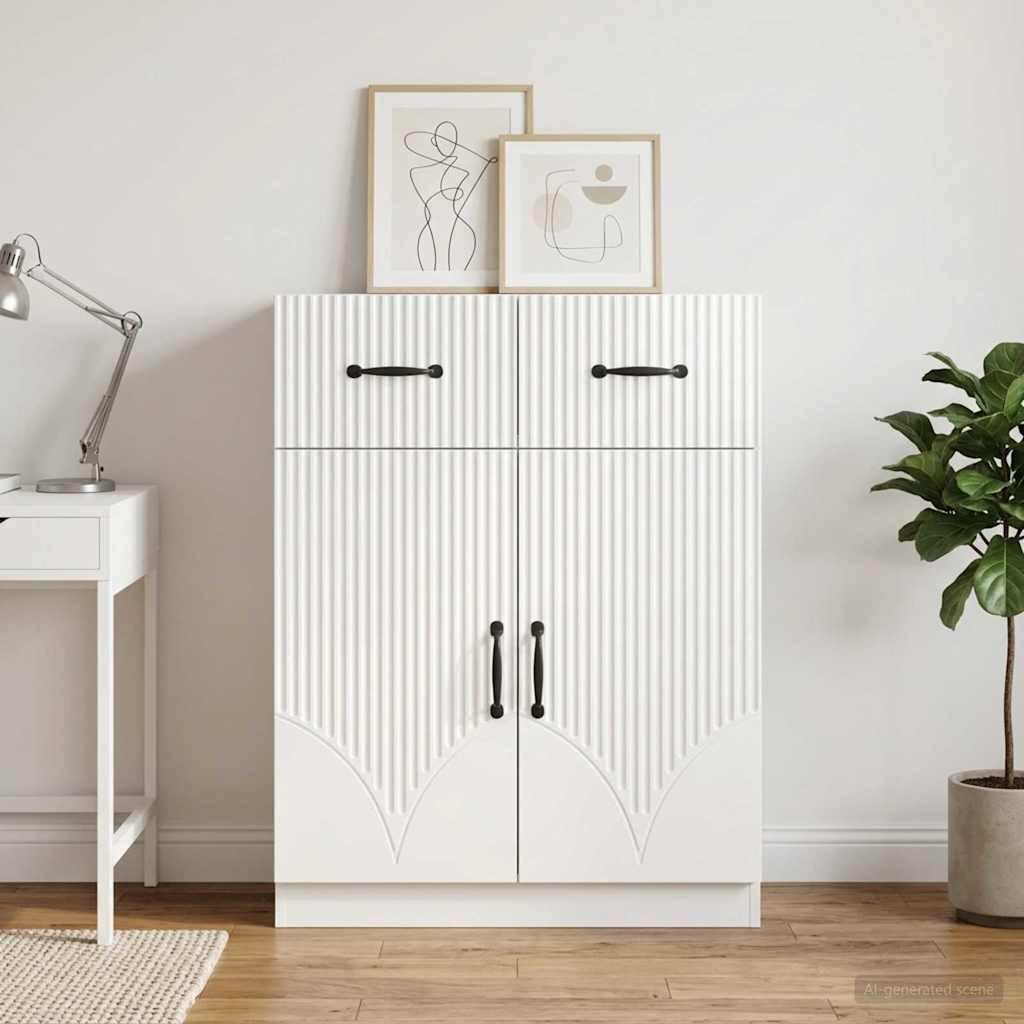 vidaXL Sideboard Hochglanz Weiß 66 x 34,5 x 87 cm Holzwerkstoff