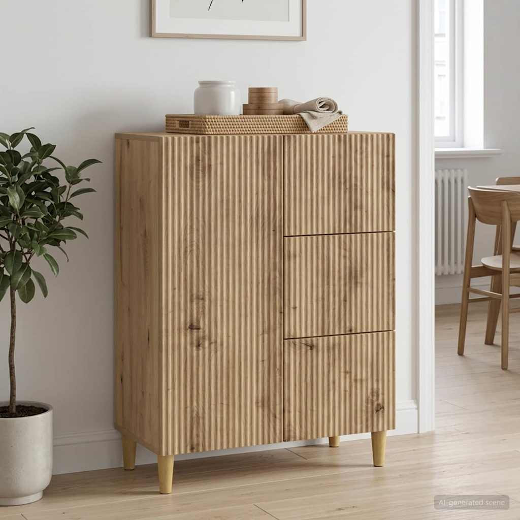 vidaXL Sideboard Artisan-Eiche 66 x 34,5 x 90 cm Holzwerkstoff