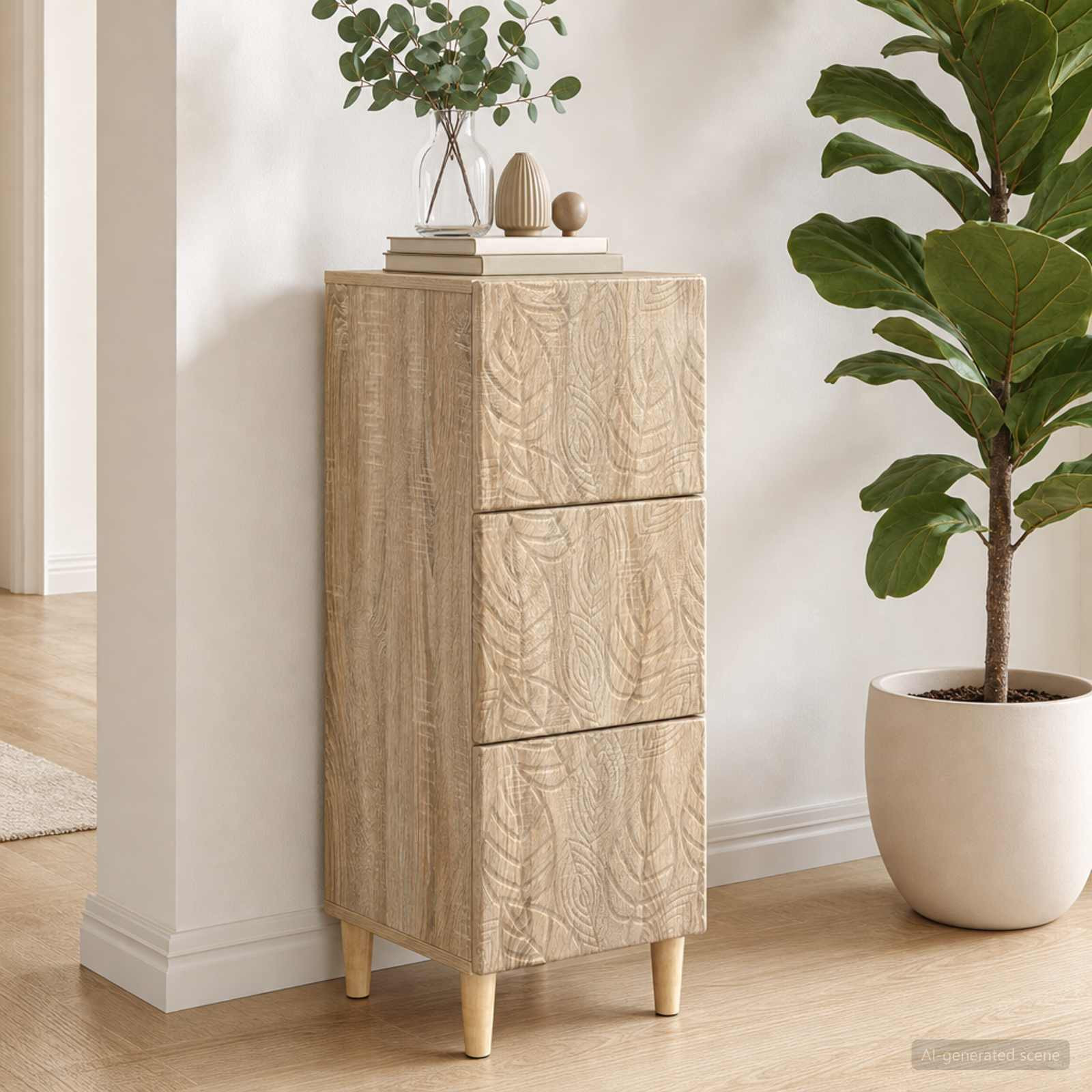 vidaXL Schubladenschrank Sonoma-Eiche 33 x 34,5 x 90 cm Holzwerkstoff