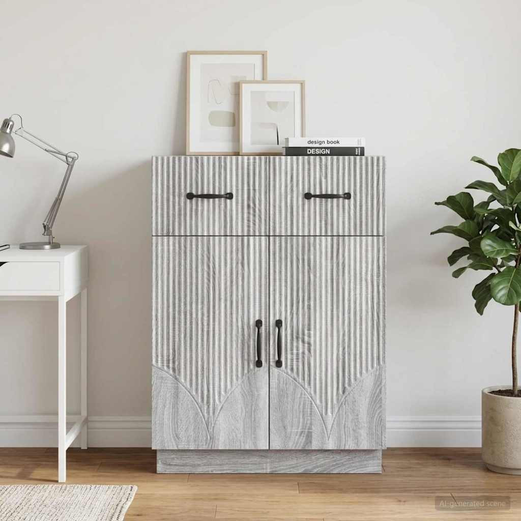 vidaXL Sideboard Graues Sonoma 66 x 34,5 x 87 cm Holzwerkstoff