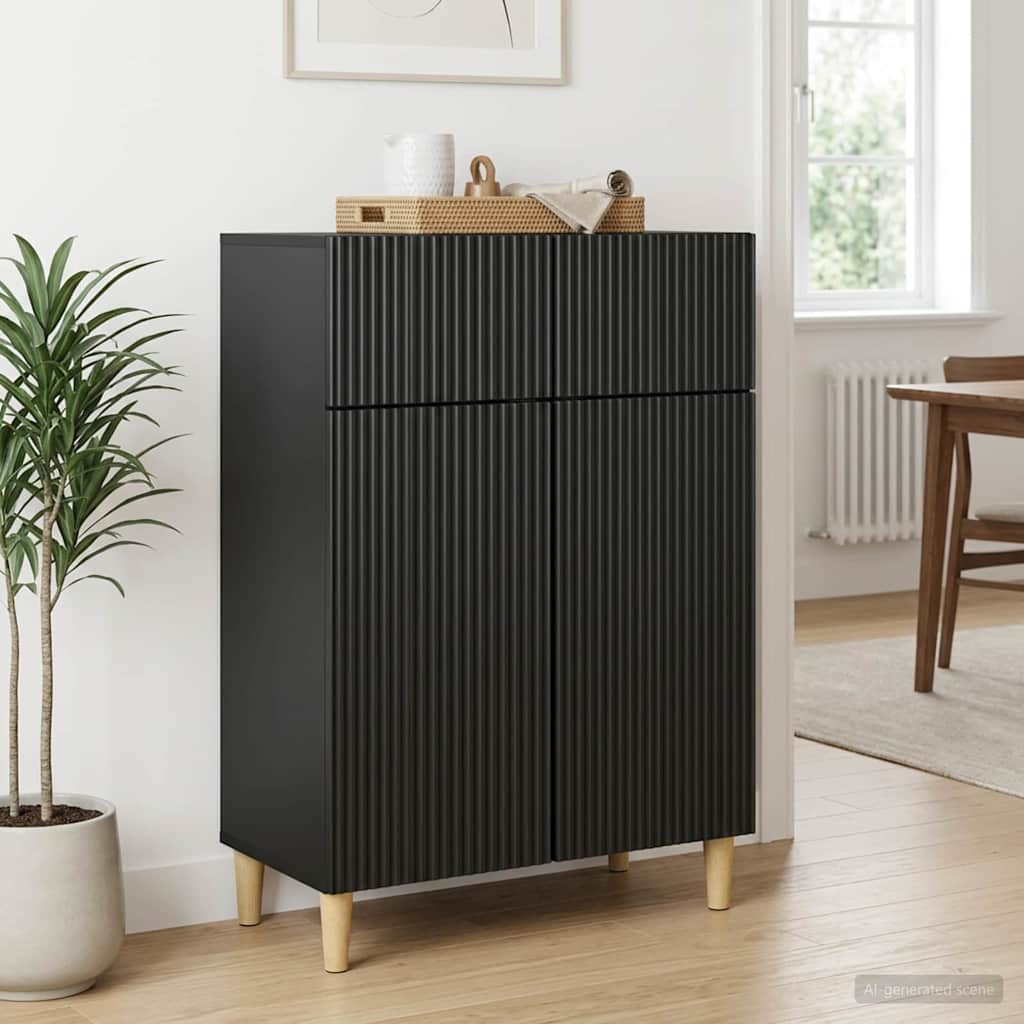 vidaXL Sideboard Schwarz 66 x 34,5 x 90 cm Holzwerkstoff