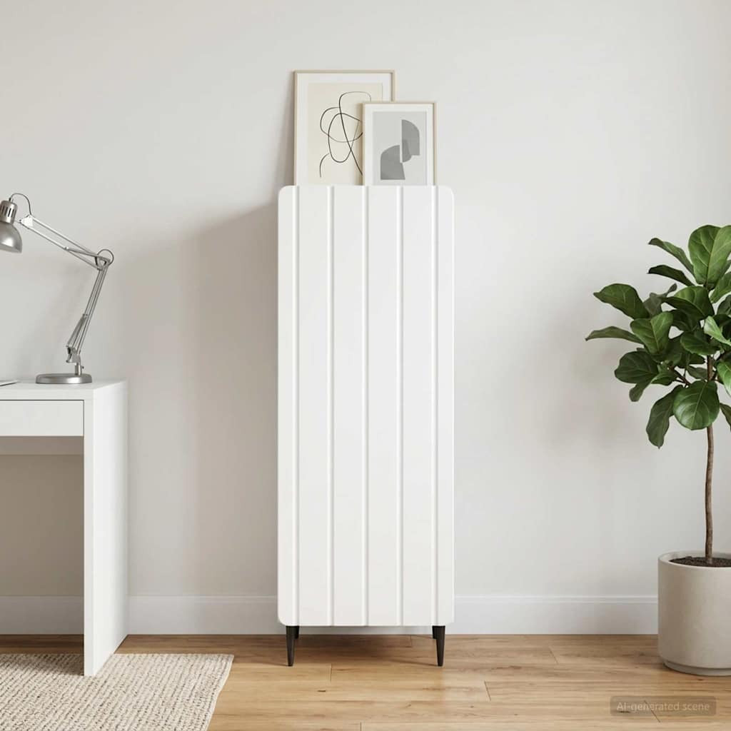 vidaXL Sideboard Hochglanz Weiß 34,5 x 33 x 92 cm Holzwerkstoff