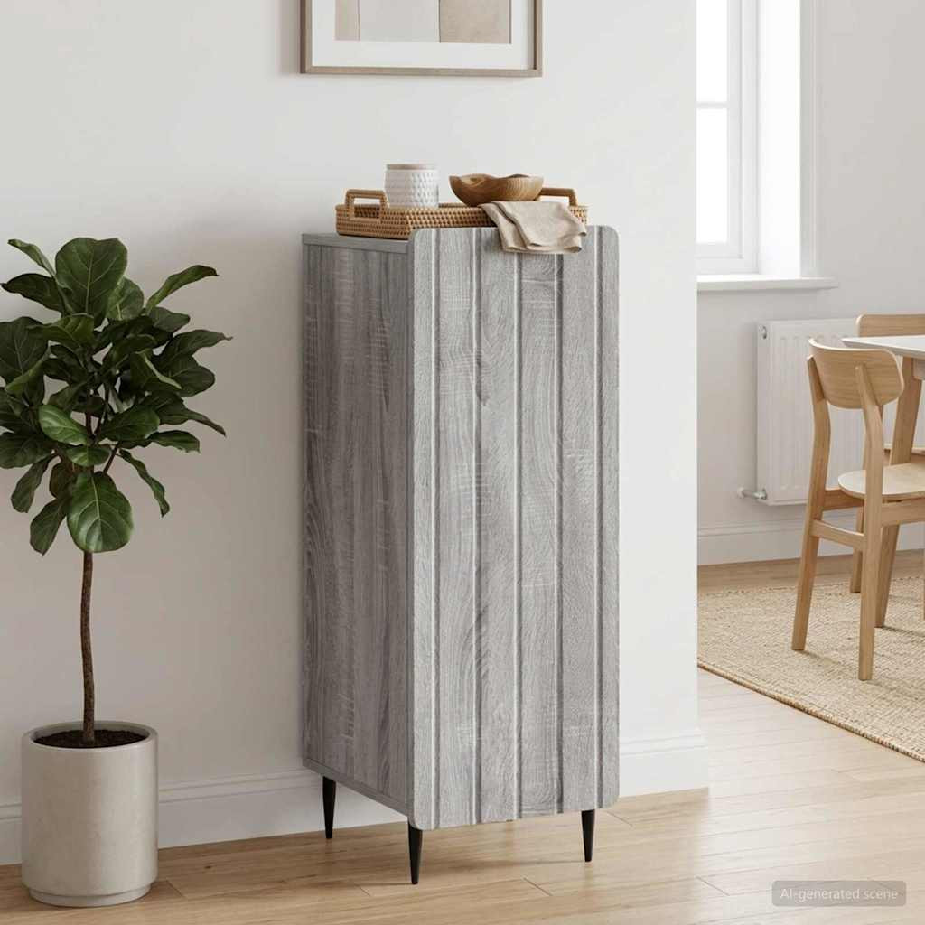 vidaXL Sideboard Graues Sonoma 34,5 x 33 x 92 cm Holzwerkstoff