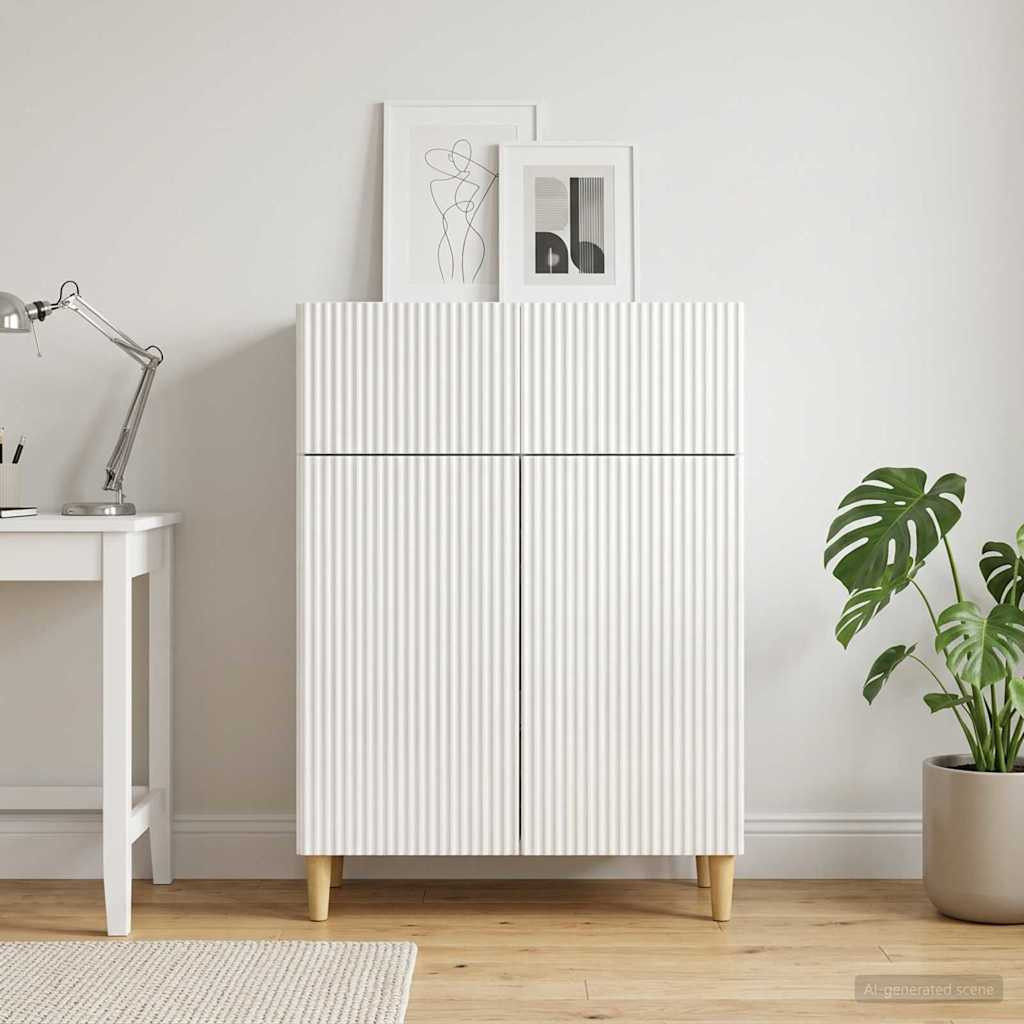 vidaXL Sideboard Hochglanz Weiß 66 x 34,5 x 90 cm Holzwerkstoff