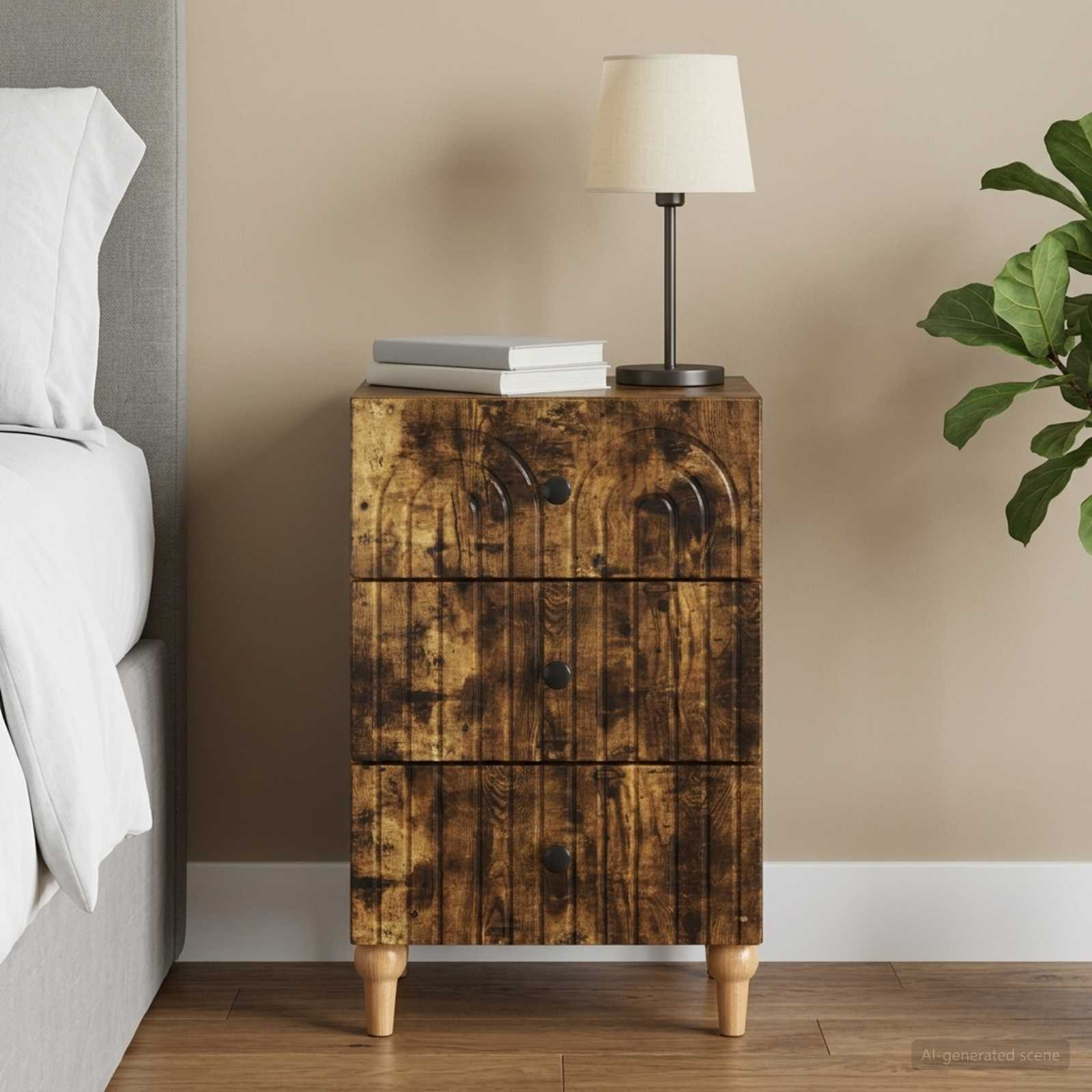 vidaXL Nachttisch Geräucherte Eiche 43x 41 x 66,5 cm Holzwerkstoff