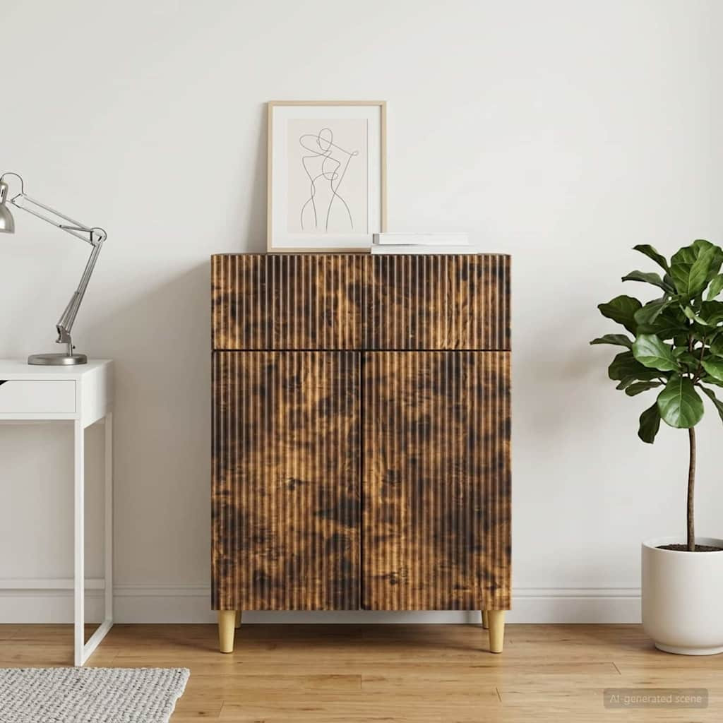 vidaXL Sideboard Geräucherte Eiche 66 x 34,5 x 90 cm Holzwerkstoff