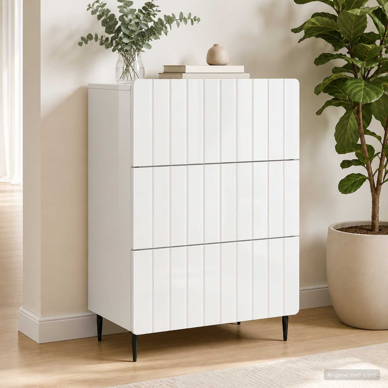 vidaXL Schubladenschrank Weiß 66 x 34,5 x 92 cm Holzwerkstoff