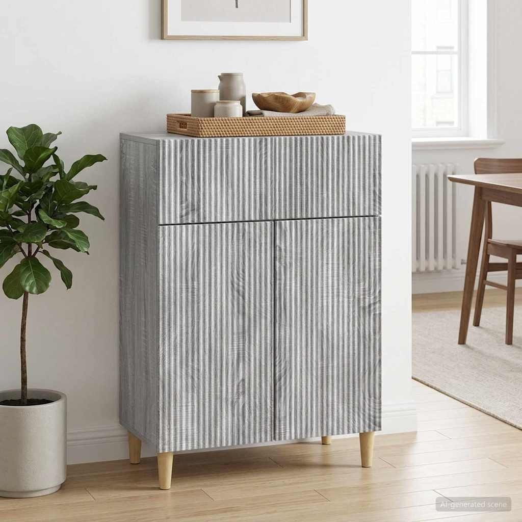 vidaXL Sideboard Graues Sonoma 66 x 34,5 x 90 cm Holzwerkstoff