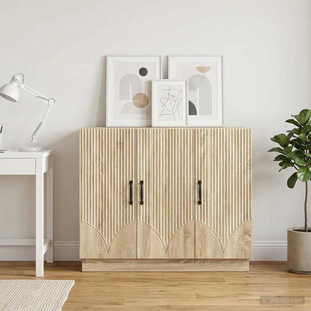 vidaXL Sideboard Sonoma-Eiche 89 x 34,5 x 77 cm Holzwerkstoff
