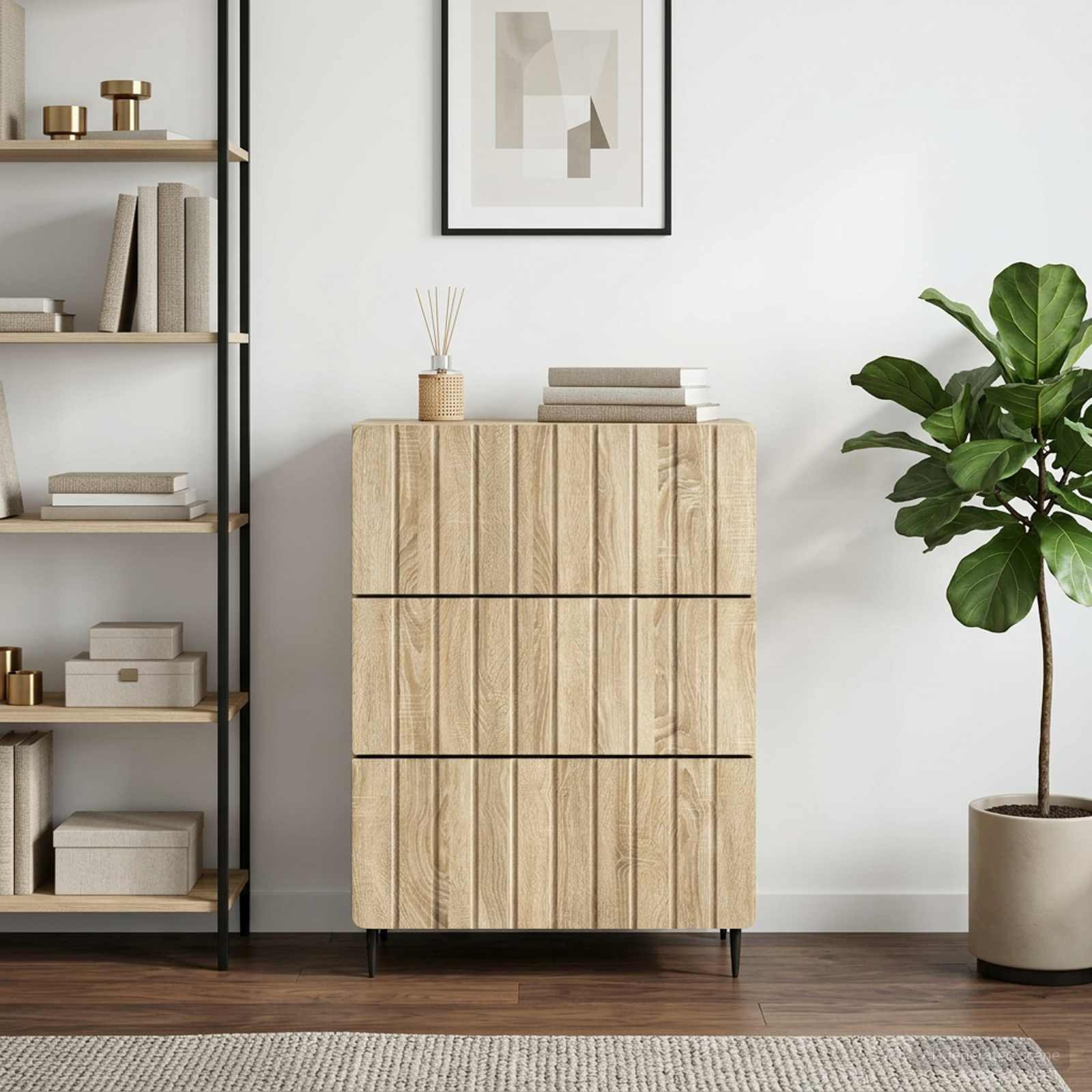 vidaXL Schubladenschrank Sonoma-Eiche 66 x 34,5 x 92 cm Holzwerkstoff
