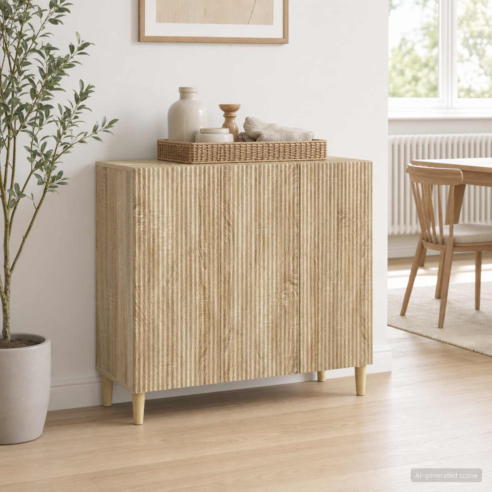 vidaXL Sideboard Sonoma-Eiche 89 x 34,5 x 80 cm Holzwerkstoff