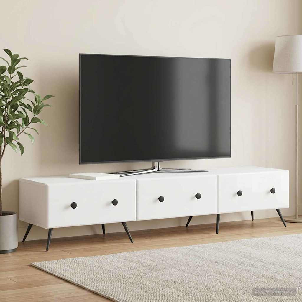 vidaXL TV-Schränk Hochglanz Weiß 147 x 34,5 x 30 cm Holzwerkstoff