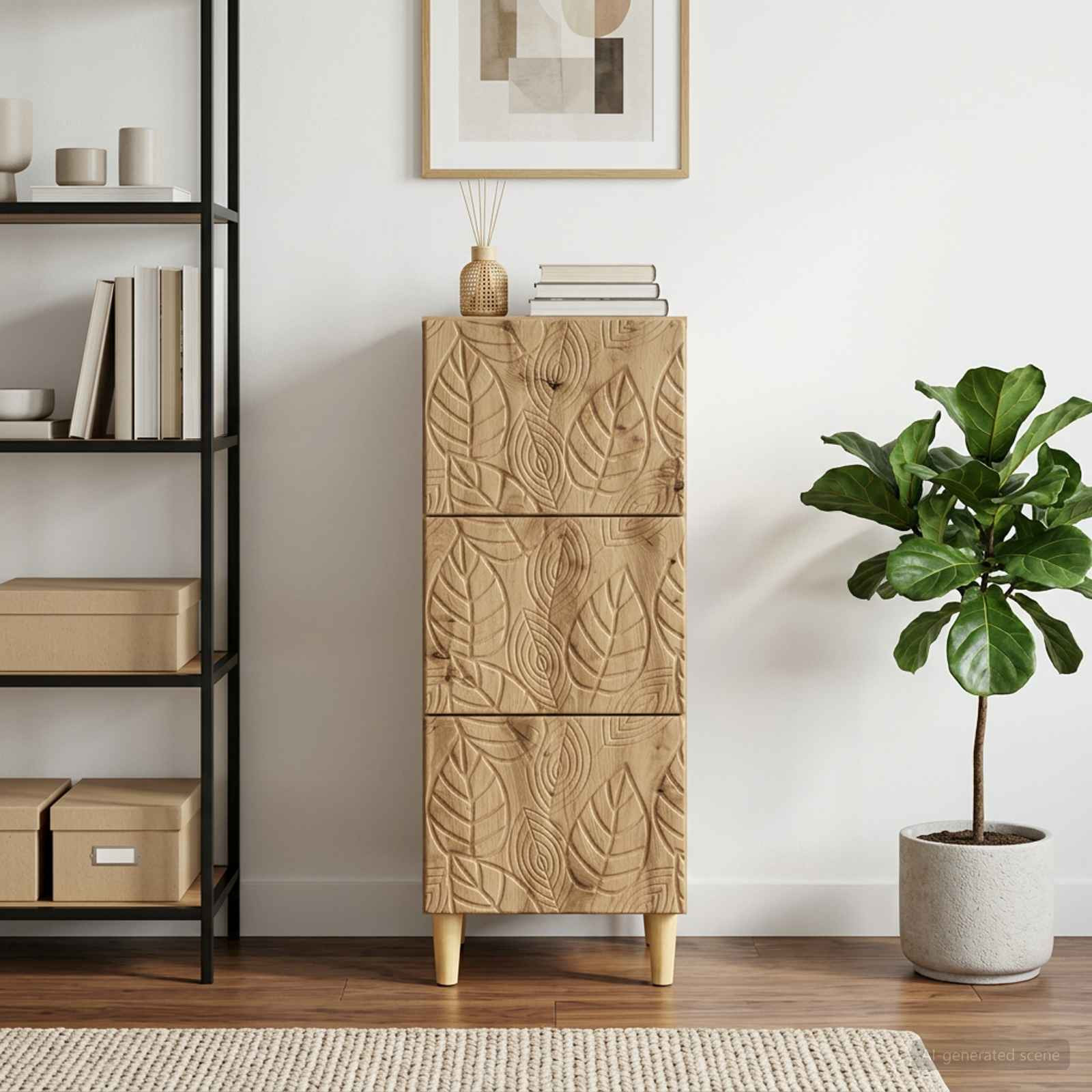 vidaXL Schubladenschrank 33 x 34,5 x 90 cm Holzwerkstoff Artisan-Eiche