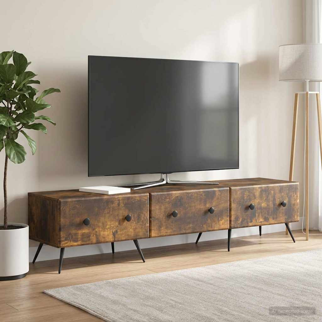vidaXL TV-Schränk Geräucherte Eiche 147 x 34,5 x 30 cm Holzwerkstoff