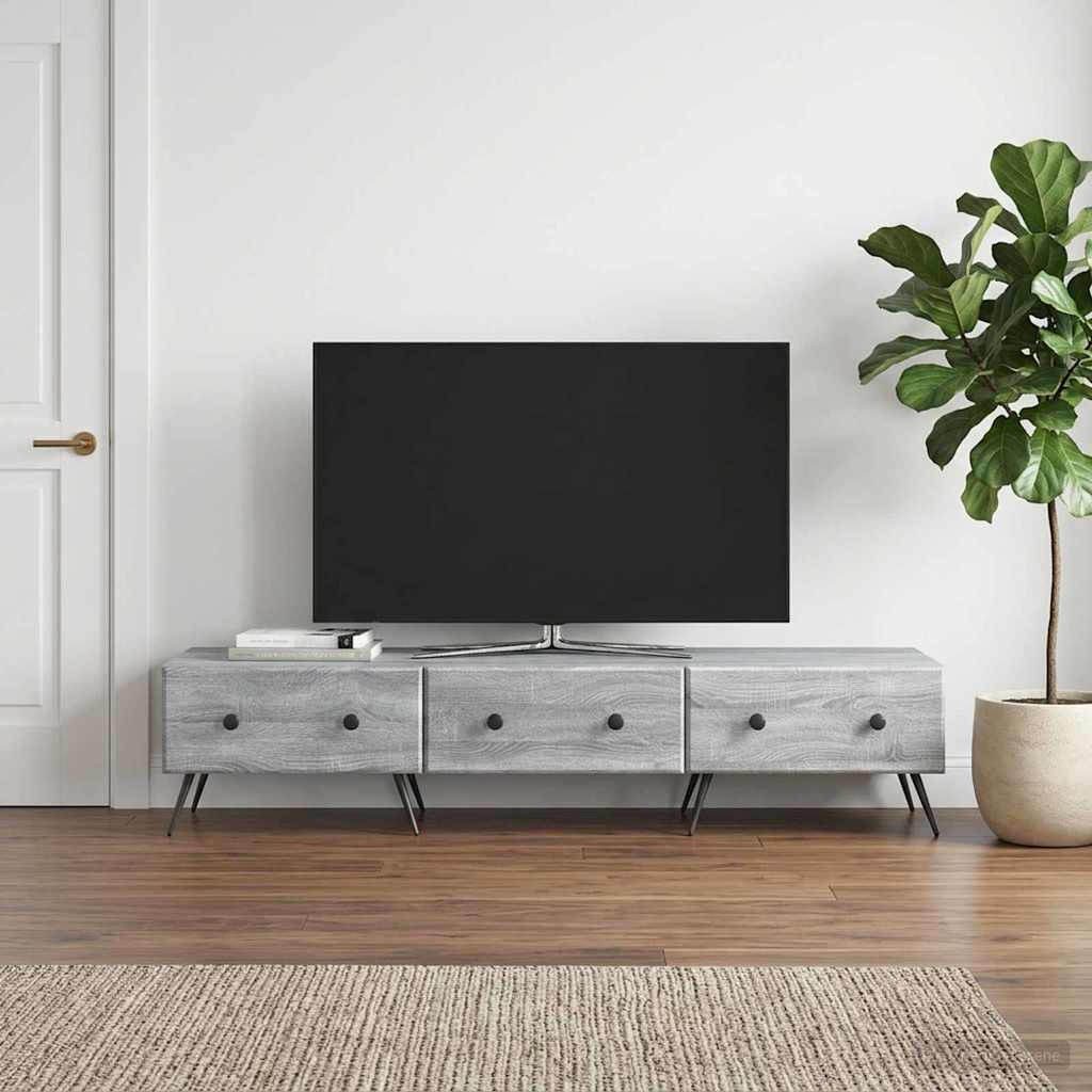 vidaXL TV-Schränk Graues Sonoma 147 x 34,5 x 30 cm Holzwerkstoff