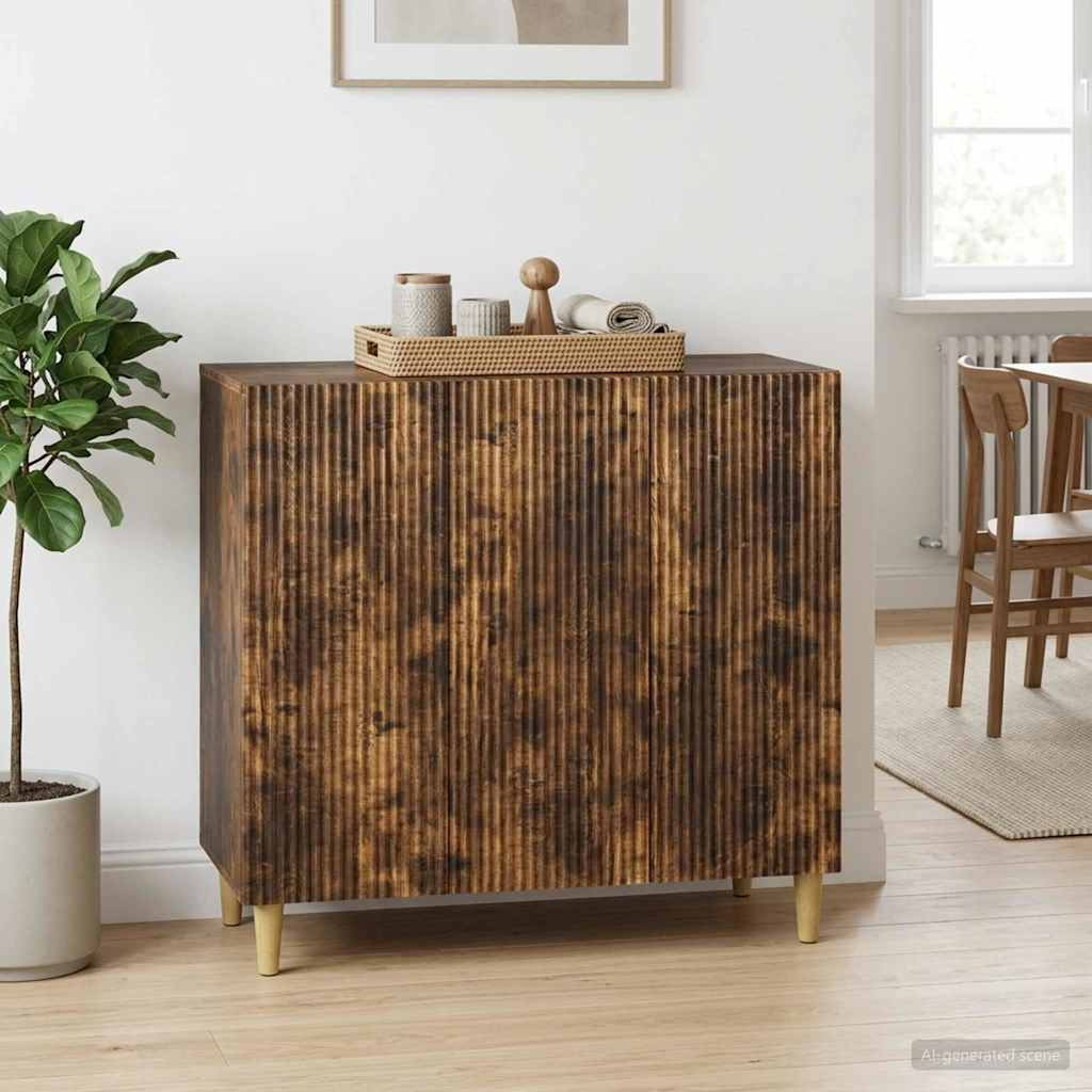 vidaXL Sideboard Geräucherte Eiche 89 x 34,5 x 80 cm Holzwerkstoff