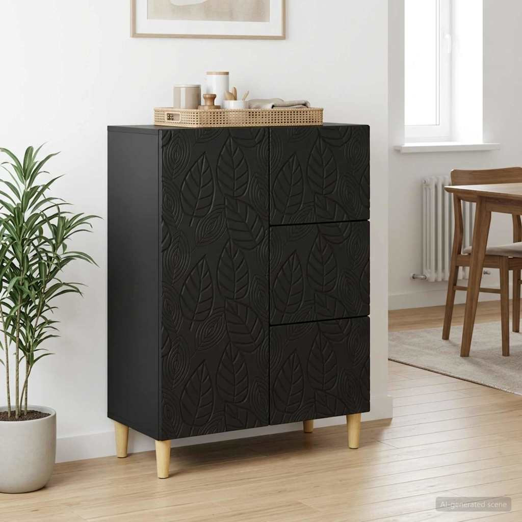 vidaXL Sideboard Schwarz 66 x 34,5 x 90 cm Holzwerkstoff