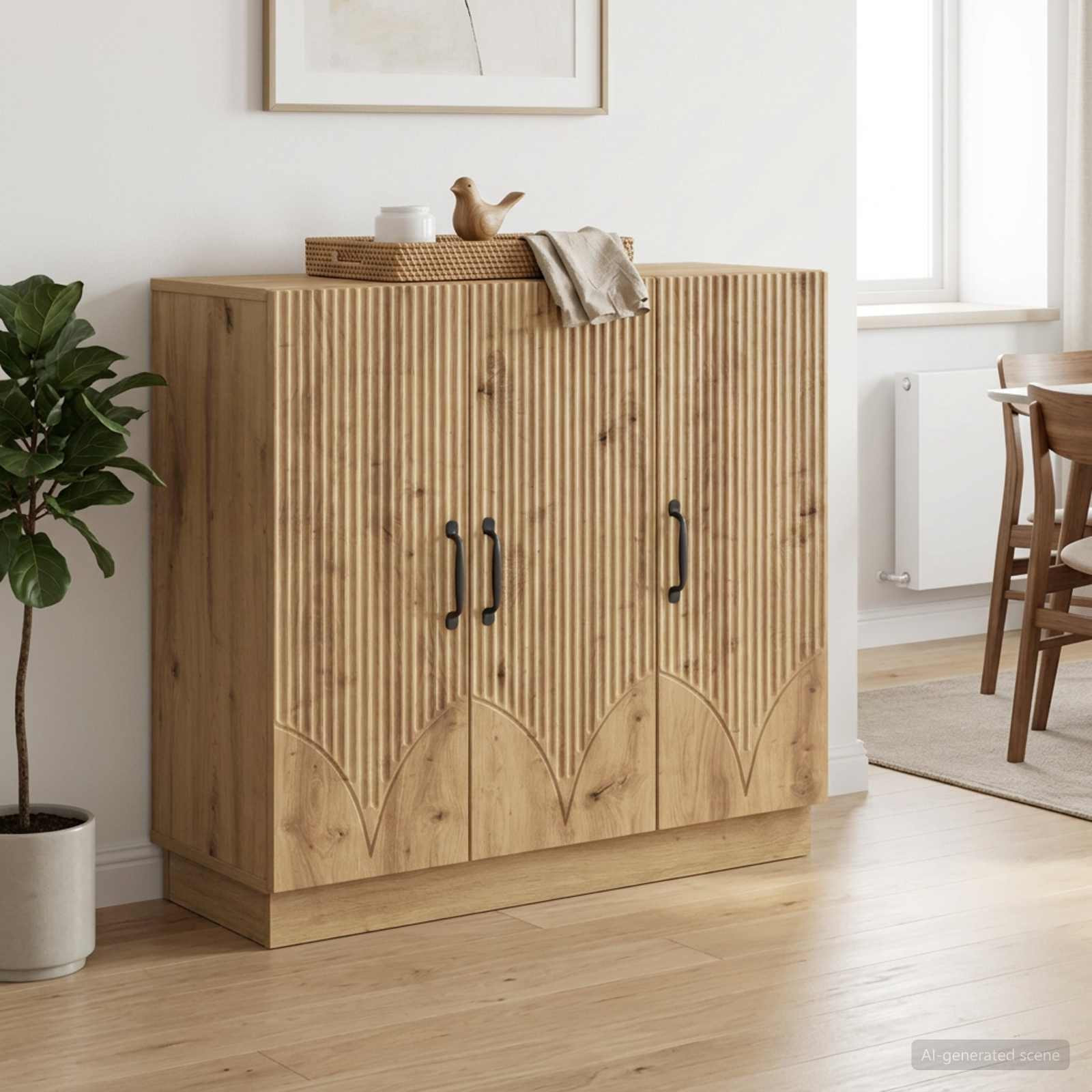 vidaXL Sideboard Artisan-Eiche 89 x 34,5 x 77 cm Holzwerkstoff