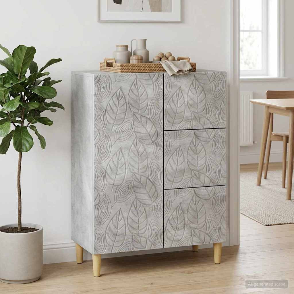 vidaXL Sideboard Betongrau 66 x 34,5 x 90 cm Holzwerkstoff