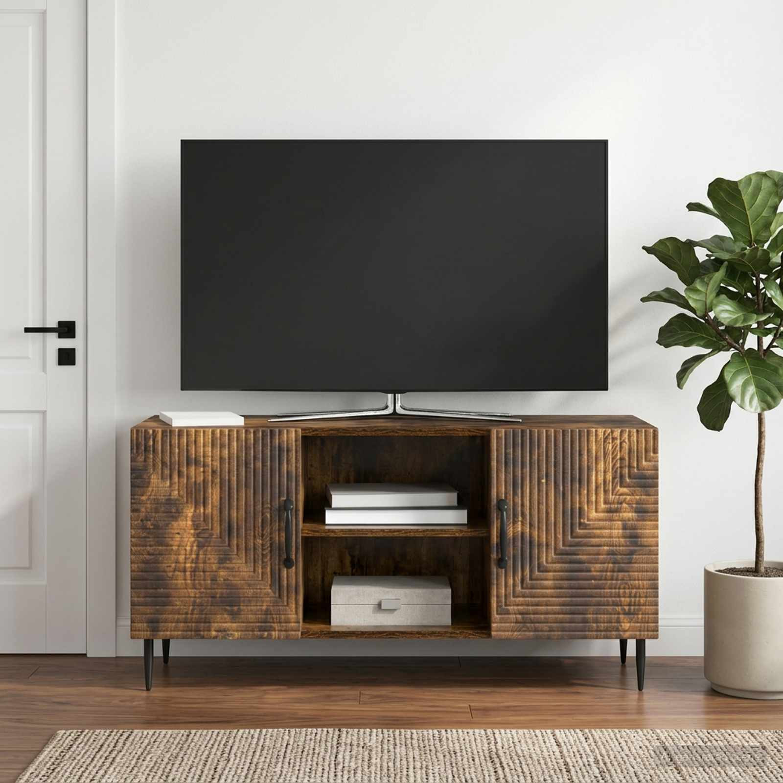 vidaXL TV-Schränk Geräucherte Eiche 102 x 34,5 x 50 cm Holzwerkstoff