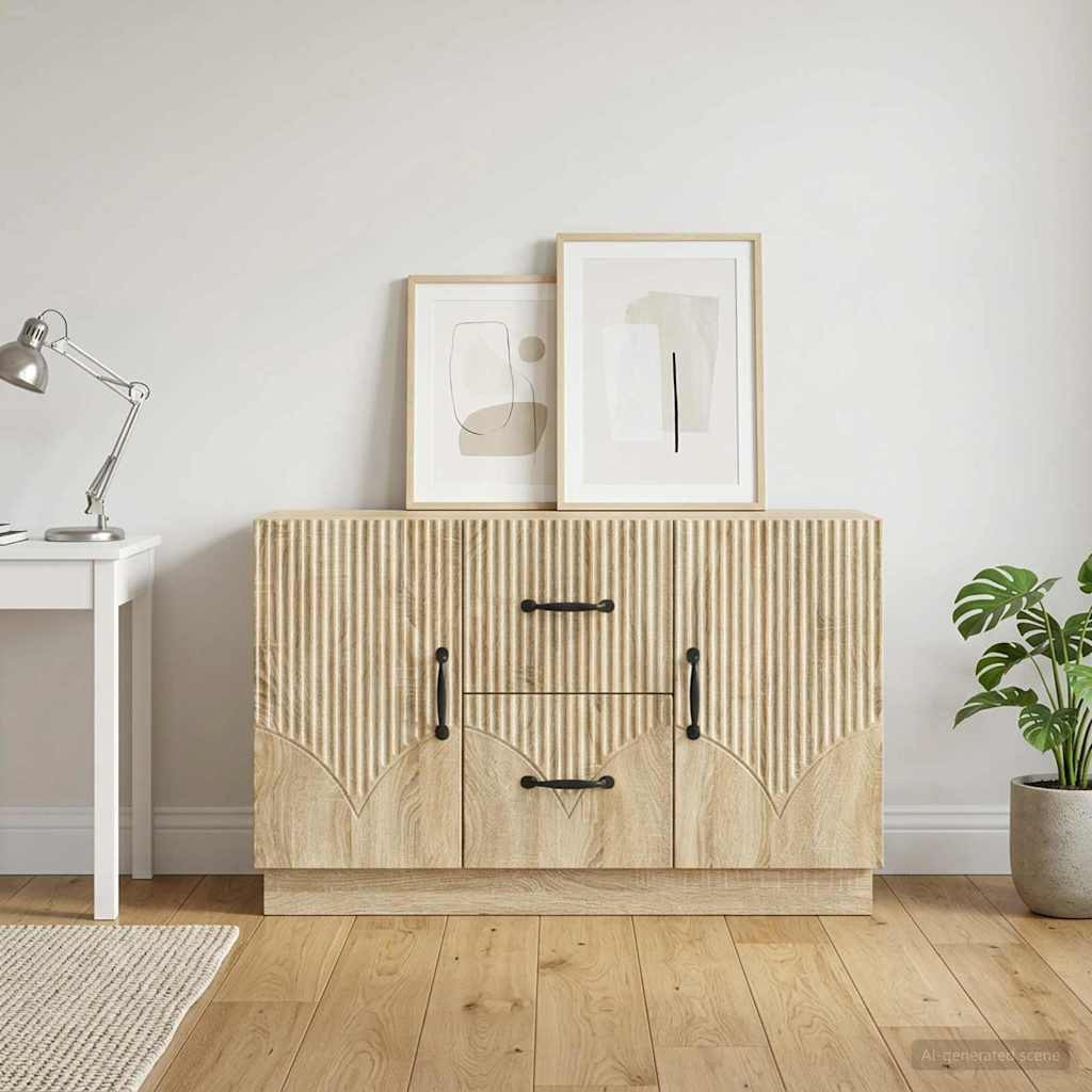 vidaXL Sideboard Sonoma-Eiche 89 x 34,5 x 57 cm Holzwerkstoff