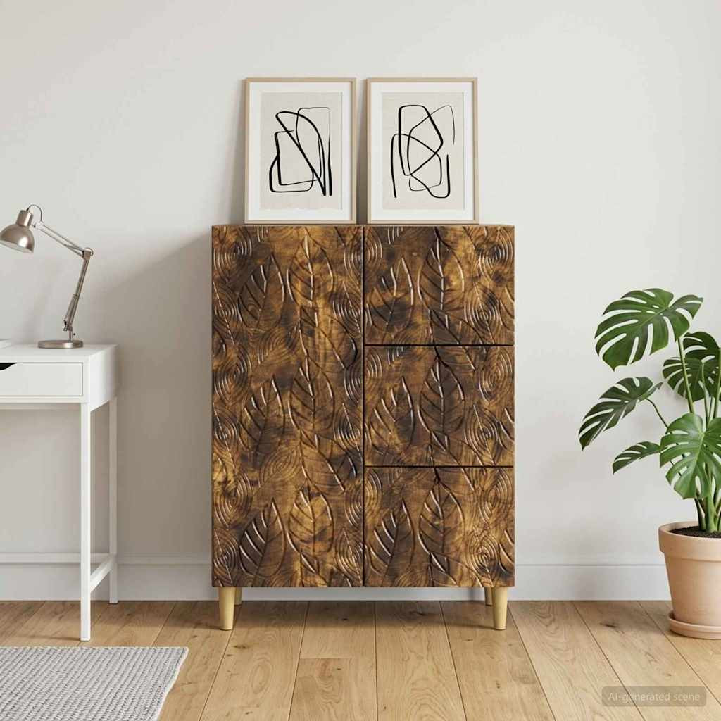 vidaXL Sideboard Geräucherte Eiche 66 x 34,5 x 90 cm Holzwerkstoff
