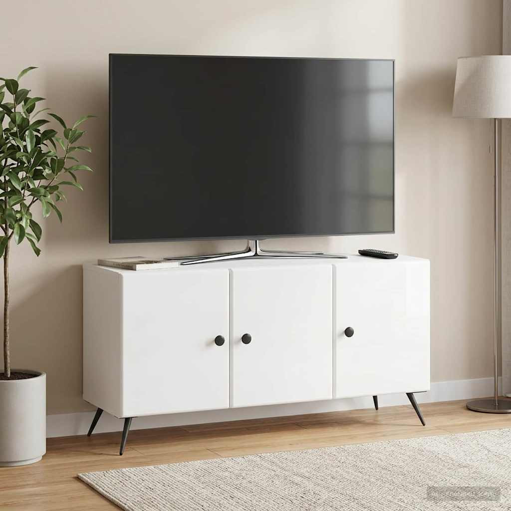 vidaXL TV-Schränk Hochglanz Weiß 99 x 34,5 x 50 cm Holzwerkstoff