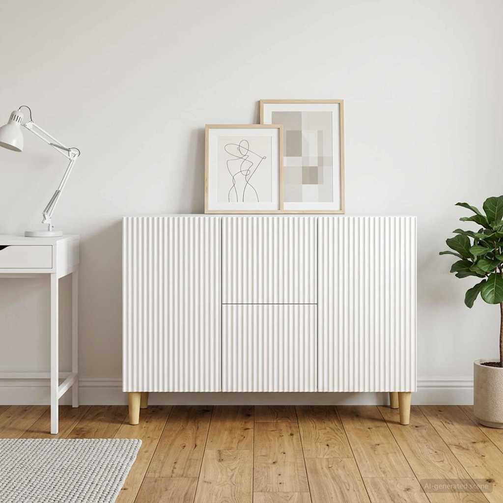 vidaXL Sideboard Hochglanz Weiß 89 x 34,5 x 60 cm Holzwerkstoff