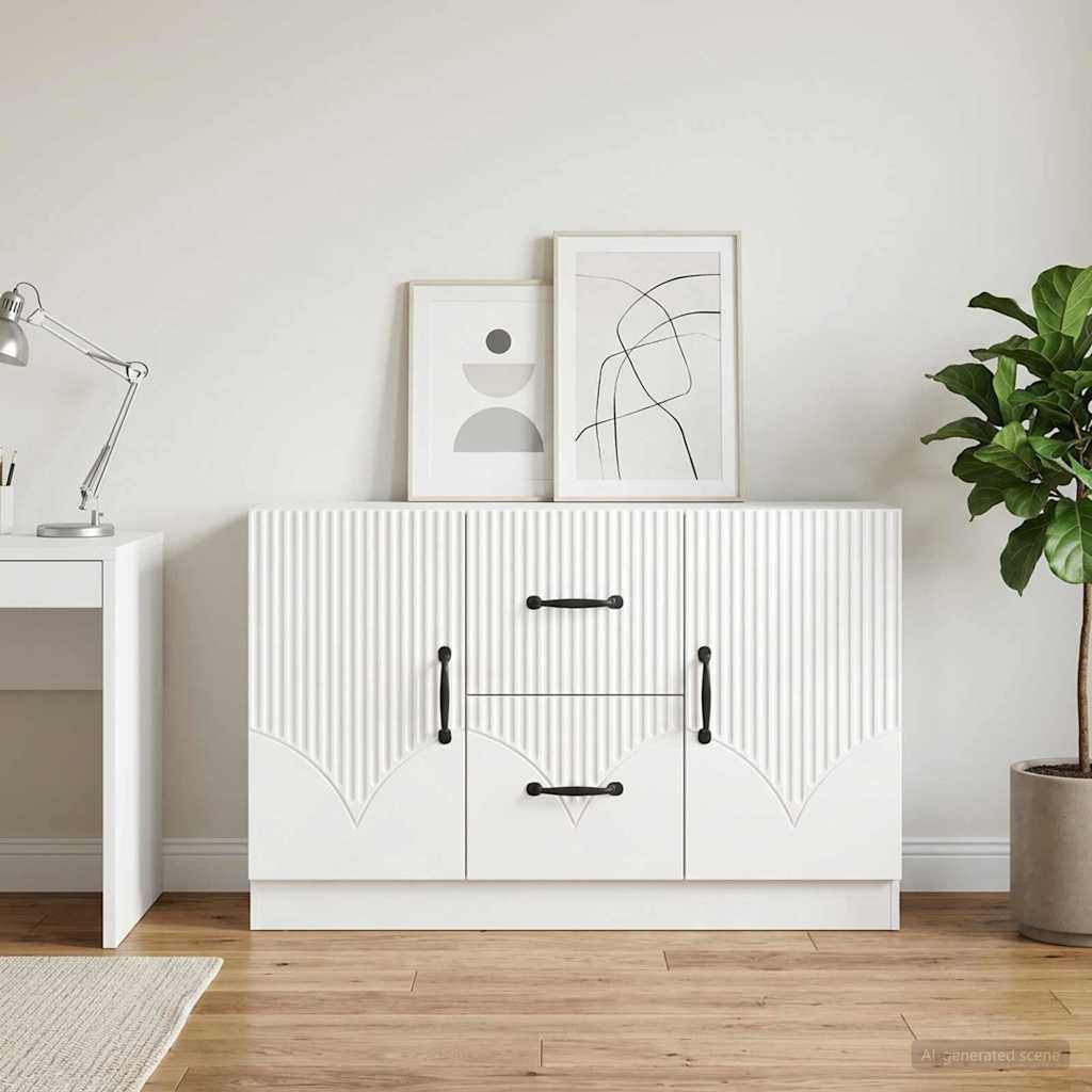 vidaXL Sideboard Hochglanz Weiß 89 x 34,5 x 57 cm Holzwerkstoff