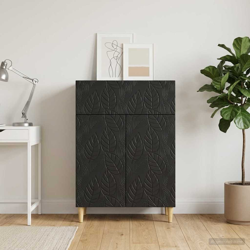 vidaXL Sideboard Schwarz 66 x 34,5 x 90 cm Holzwerkstoff
