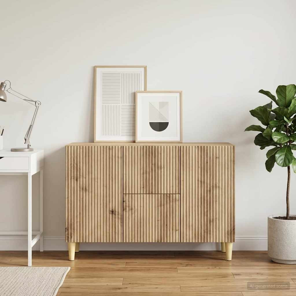 vidaXL Sideboard Artisan-Eiche 89 x 34,5 x 60 cm Holzwerkstoff