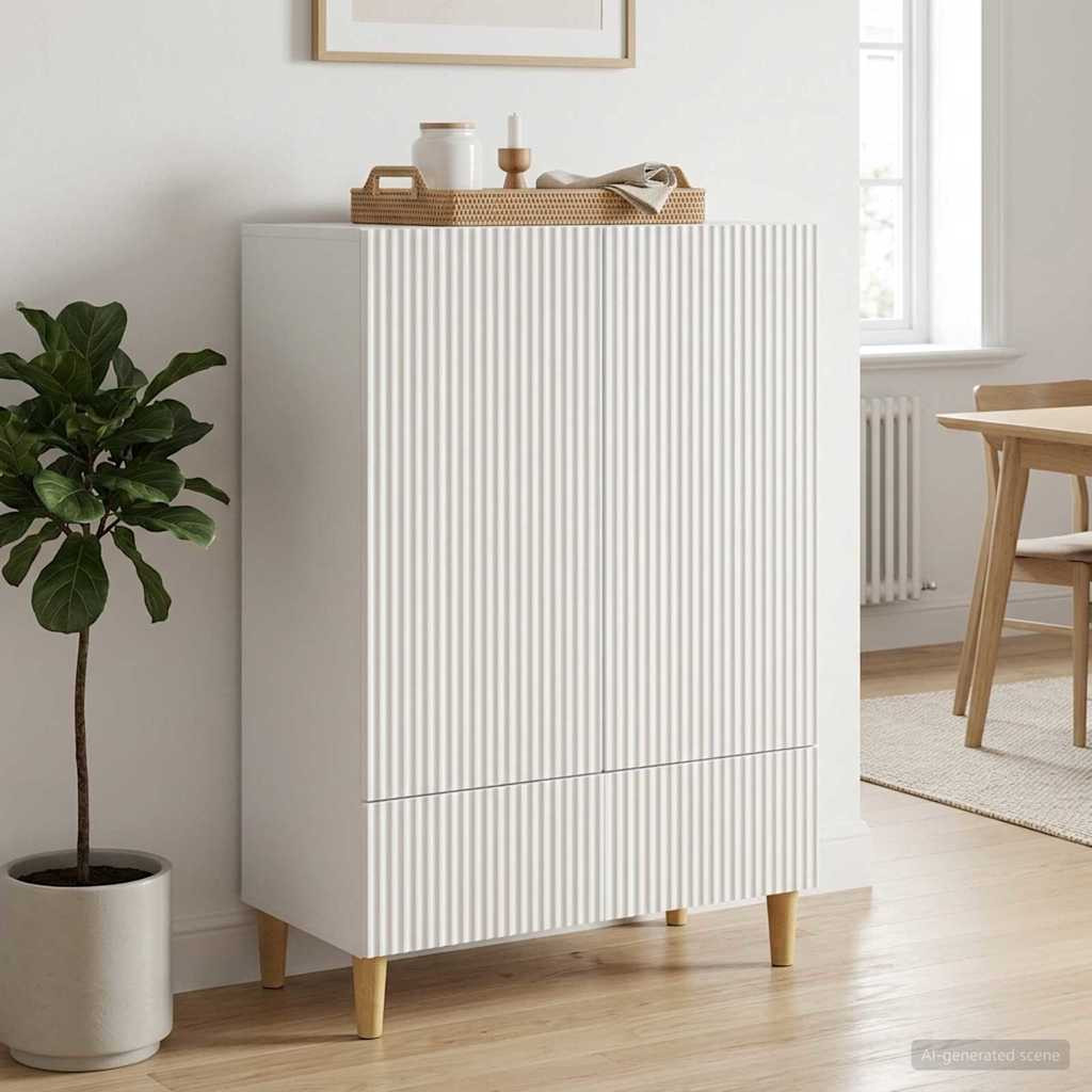 vidaXL Sideboard Weiß 66 x 34,5 x 95 cm Holzwerkstoff