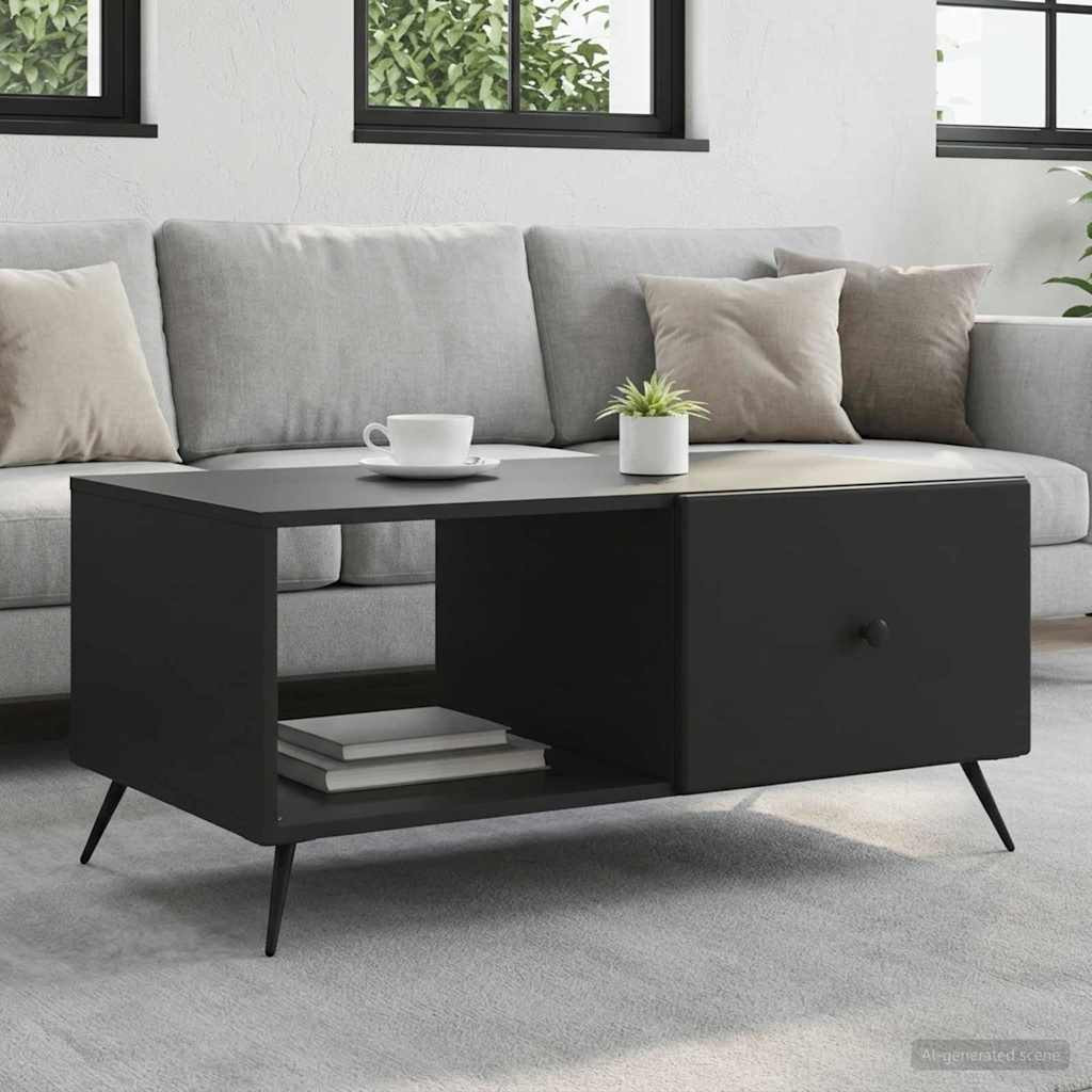 vidaXL Couchtisch Schwarz 90 x 50 x 40 cm Holzwerkstoff