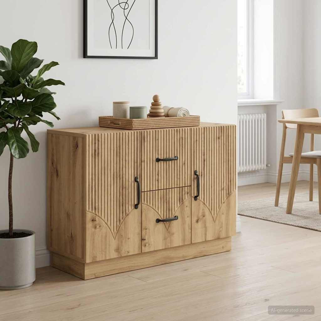vidaXL Sideboard Artisan-Eiche 89 x 34,5 x 57 cm Holzwerkstoff