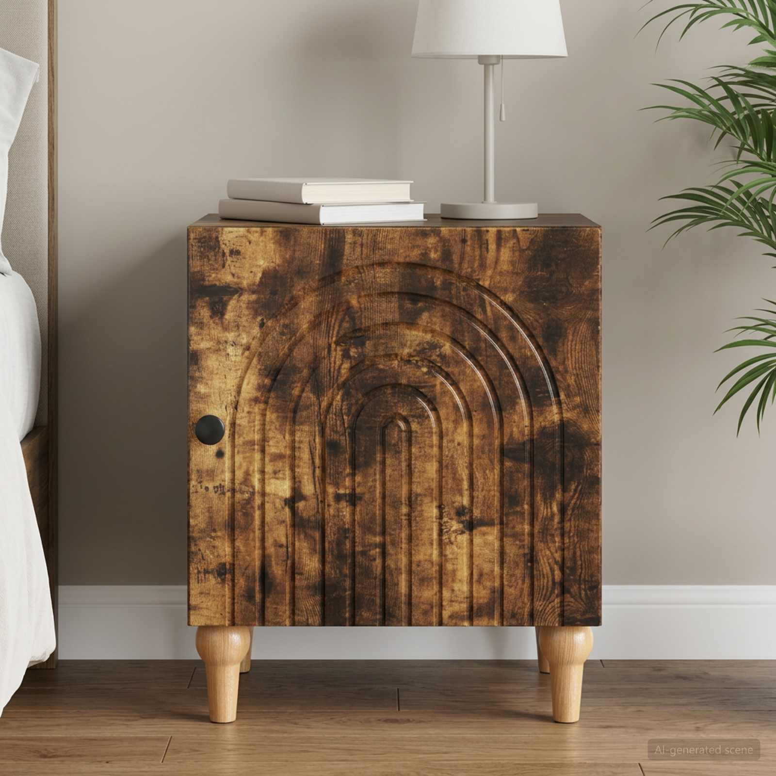 vidaXL Nachttisch Geräucherte Eiche 43 x 34,5 x 50 cm Holzwerkstoff