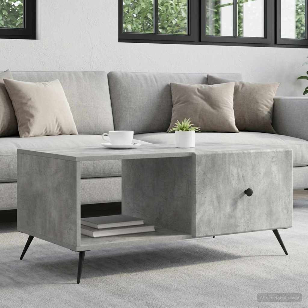 vidaXL Couchtisch Betongrau 90 x 50 x 40 cm Holzwerkstoff