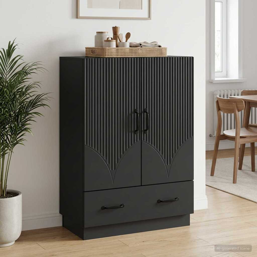 vidaXL Sideboard Schwarz 66 x 34,5 x 92 cm Holzwerkstoff