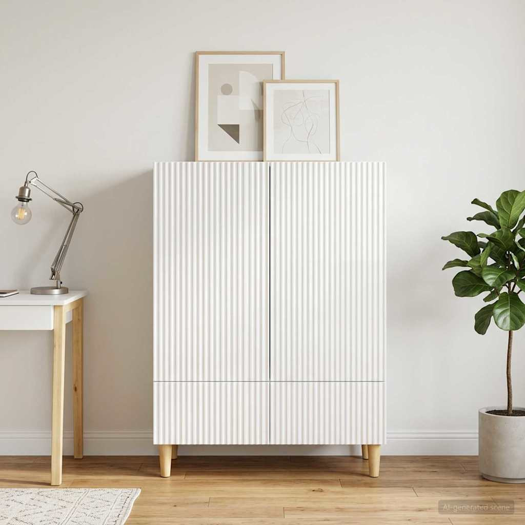 vidaXL Sideboard Hochglanz Weiß 66 x 34,5 x 95 cm Holzwerkstoff