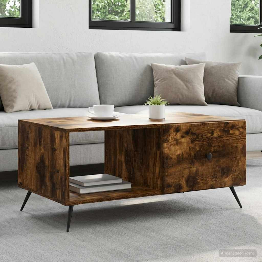 vidaXL Couchtisch Geräucherte Eiche 90 x 50 x 40 cm Holzwerkstoff
