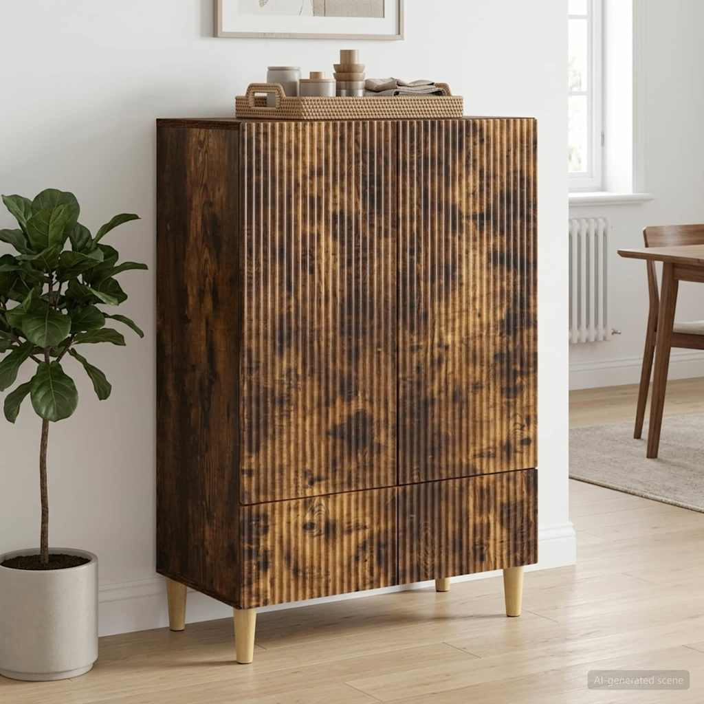 vidaXL Sideboard Geräucherte Eiche 66 x 34,5 x 95 cm Holzwerkstoff