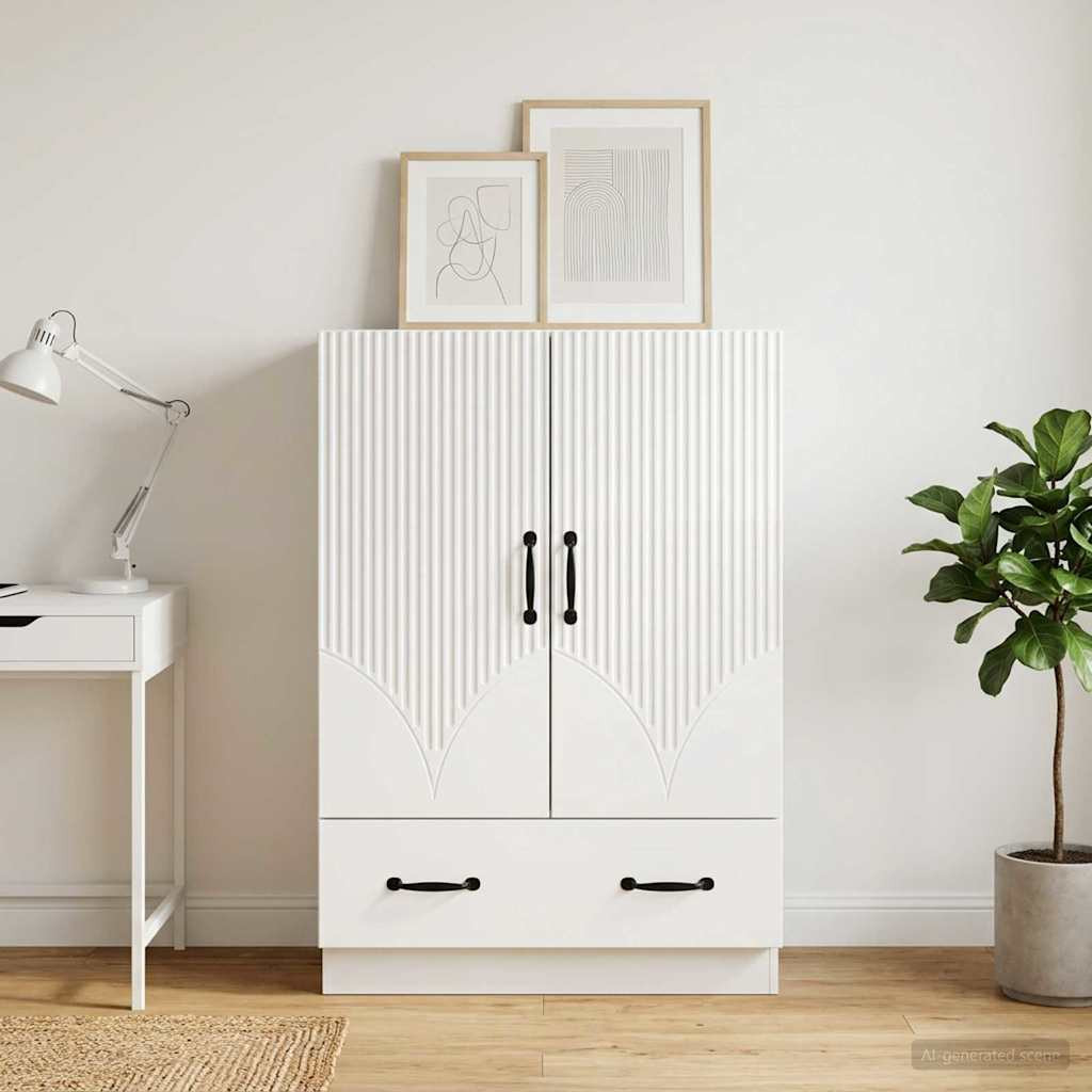 vidaXL Sideboard Hochglanz Weiß 66 x 34,5 x 92 cm Holzwerkstoff