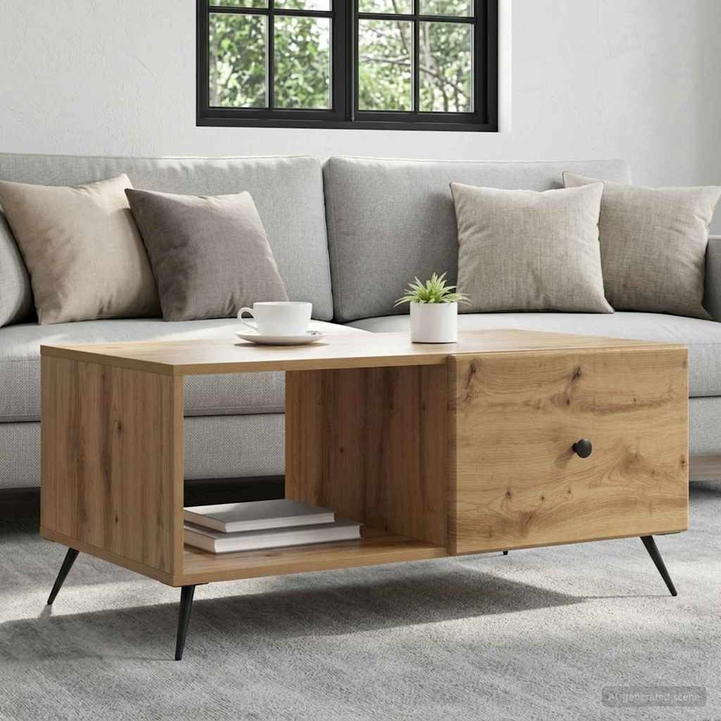 vidaXL Couchtisch Artisan-Eiche 90 x 50 x 40 cm Holzwerkstoff