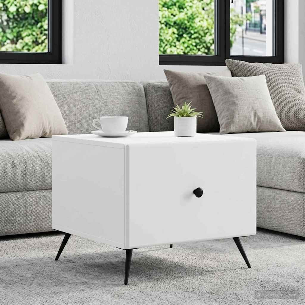 vidaXL Couchtisch mit Schubladen Weiß 49 x 50 x 40 cm Holzwerkstoff