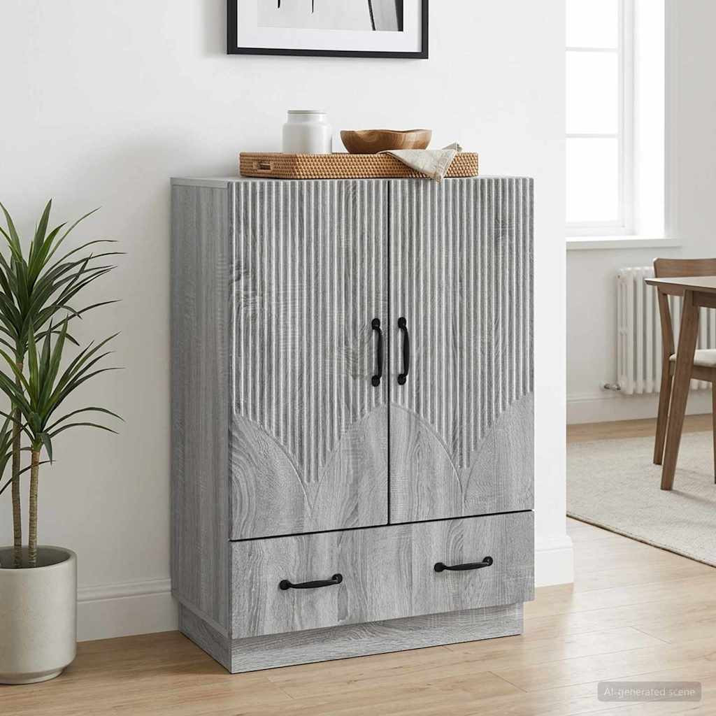 vidaXL Sideboard Graues Sonoma 66 x 34,5 x 92 cm Holzwerkstoff