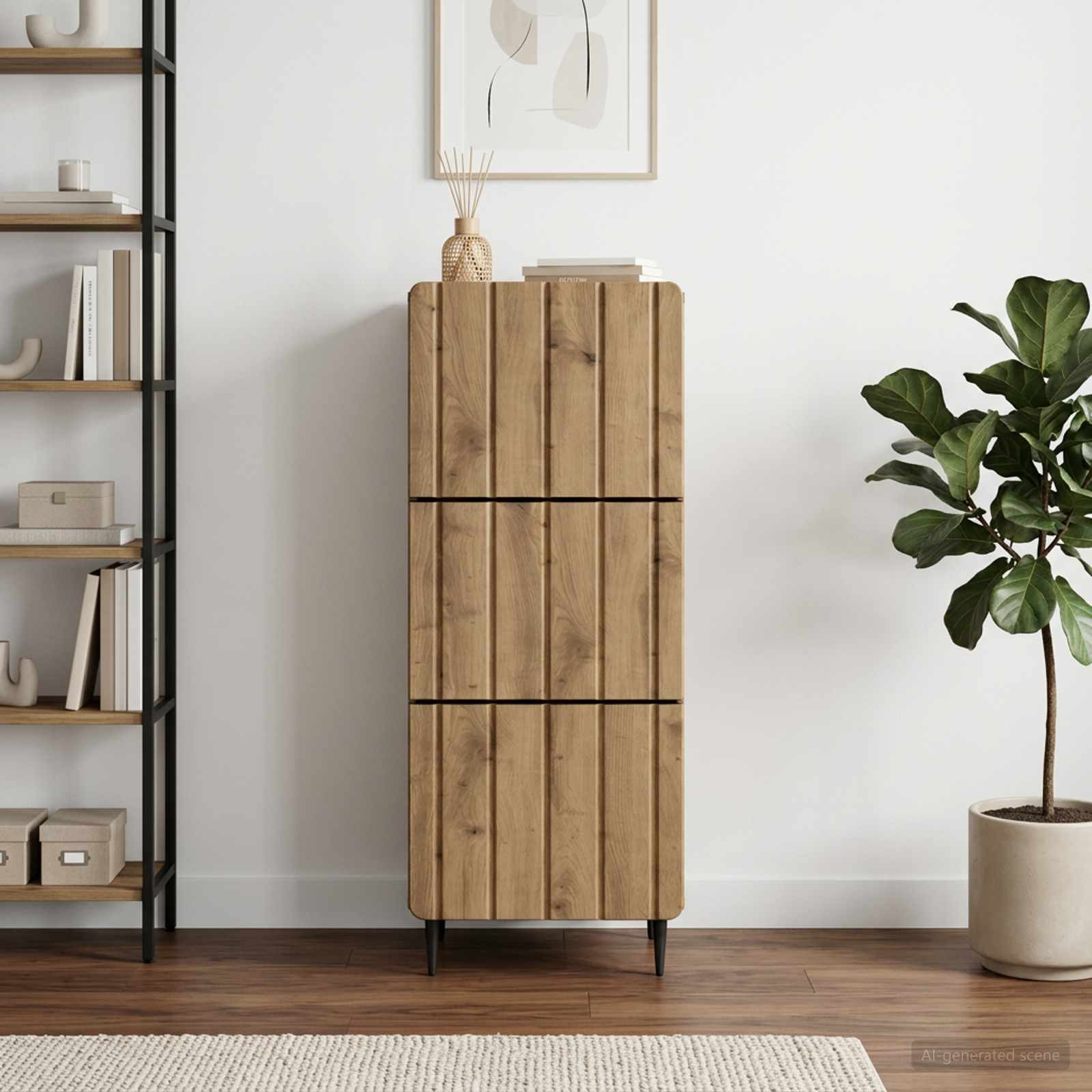 vidaXL Schubladenschrank 33 x 34,5 x 92 cm Holzwerkstoff Artisan-Eiche