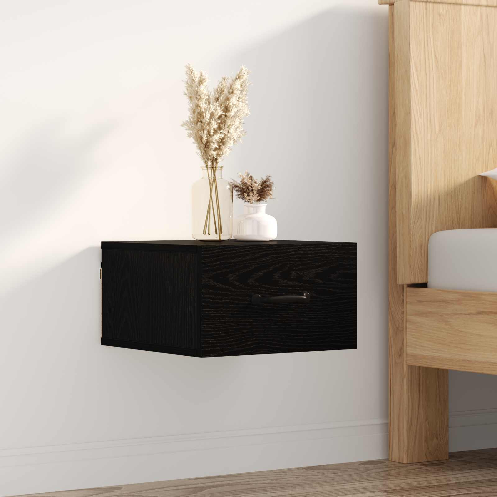 vidaXL Nachttisch Schwarz Eichen-Optik 35 x 35 x 20 cm Holzwerkstoff