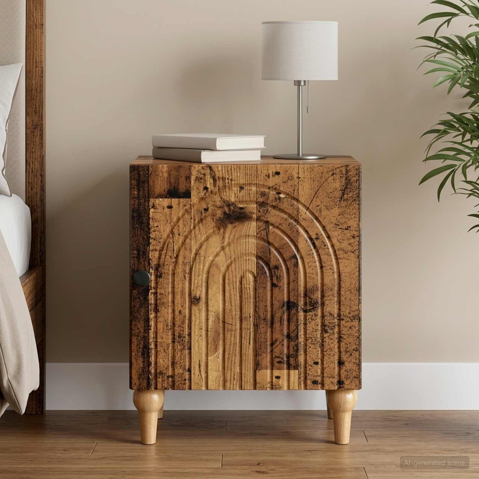 vidaXL Nachttisch Altholz 43 x 34,5 x 50 cm Holzwerkstoff