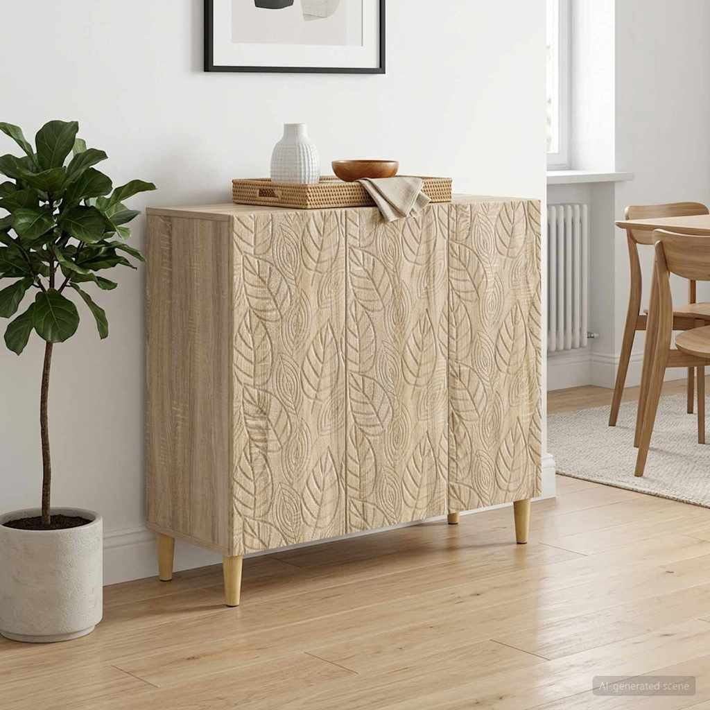 vidaXL Sideboard Sonoma-Eiche 89 x 34,5 x 80 cm Holzwerkstoff