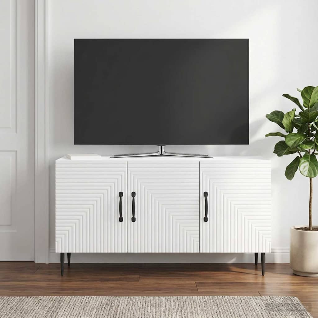vidaXL TV-Schränk Hochglanz Weiß 99 x 34,5 x 50 cm Holzwerkstoff